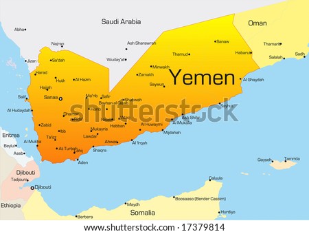 color map of Yemen country maps of yemen. color map of Yemen country