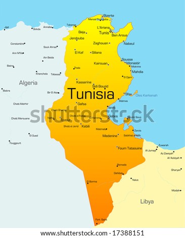 map of tunisia with cities. map of Tunisia country