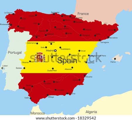 vector color map of Spain