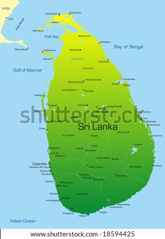 Vector Map Of Sri Lanka Country - 18594425 : Shutterstock