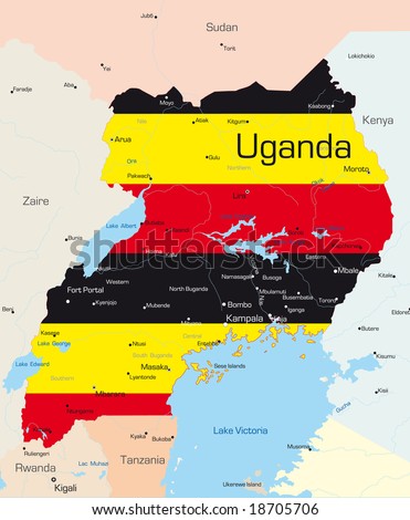 Uganda Map Flag