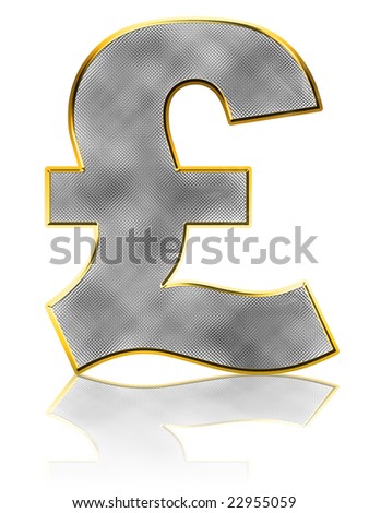 money symbol bling. stock photo : Abstract Bling Pound Symbol on white with reflection