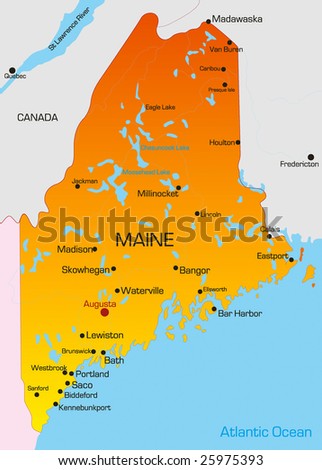 map of maine usa. map of Maine state. Usa