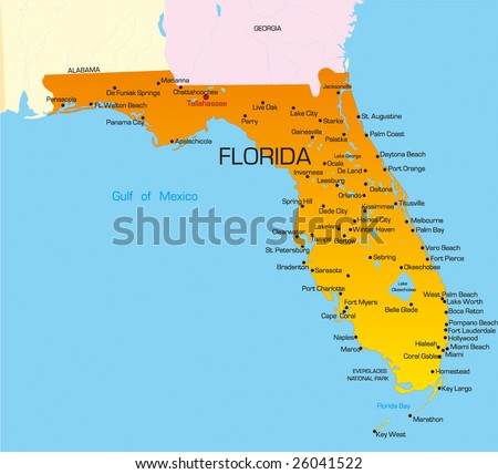 florida map usa. map of Florida state. Usa