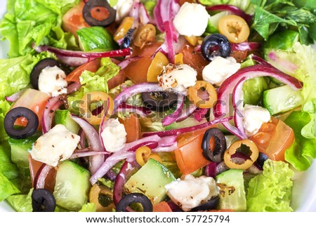 greece salad at plate closeup