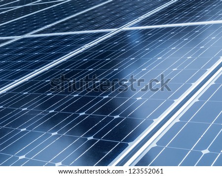 Solar panels close up