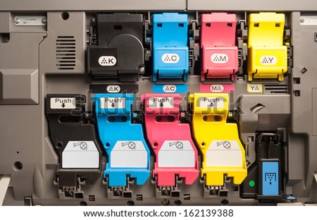 Toner cartridges of a color laser printer
