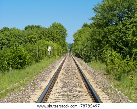 Empty railroad with heat haze