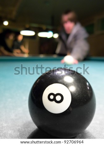8-Ball and blurry person in background
