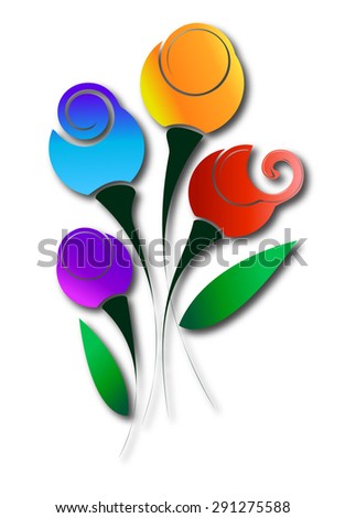 print color flowers graphic