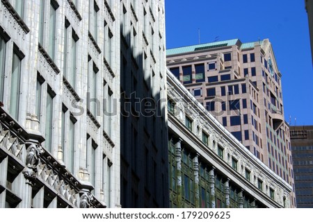 Commercial building and skyline at Boston city center