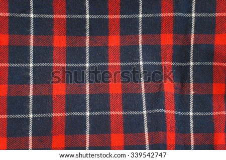 Lumberjack Tartan and Buffalo Check Plaid Patterns in Red, Dark Navy Blue, and White. Trendy Hipster Style Backgrounds.