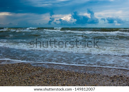 Sea storm landscape