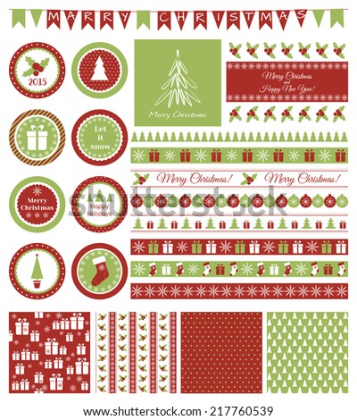 Set of design elements for Christmas party Set of design elements for Christmas party