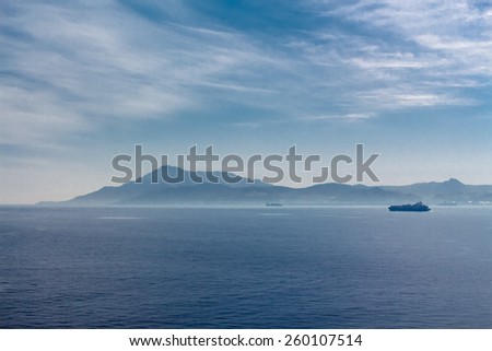 The Strait of Gibraltar. Seascape. Can be used as background
