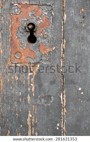 Old Door Lock, Close-Up Background