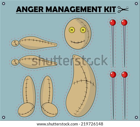 Voodoo doll for anger management. Can be cut out and assembled