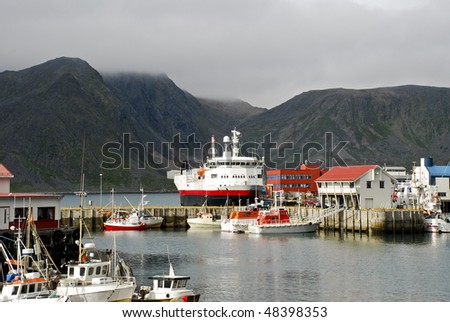 Honningsvag Harbour at North Cape (Norway)