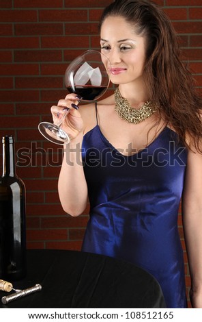 woman testing wine