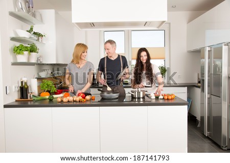 family at the kitchen