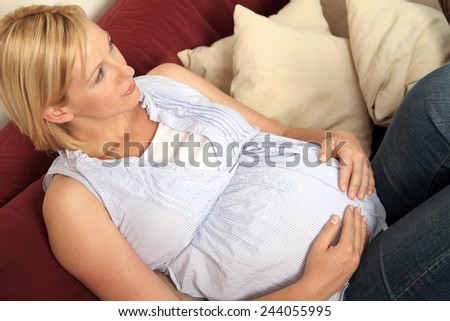 woman looking forward to her baby