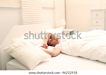 a sick man in the bed