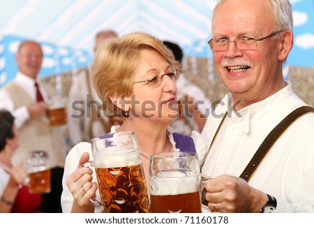 seniors at a bavarian beer tent