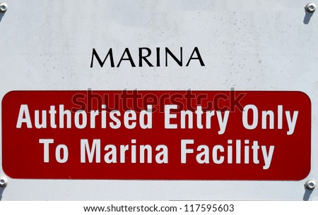 Security Sign at Marina 2