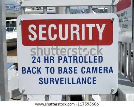 Security Sign at Marina 1