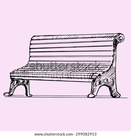 Park Bench, Doodle Style, Sketch Illustration - 299082953 : Shutterstock