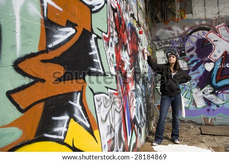 Graffiti Artist with spray can