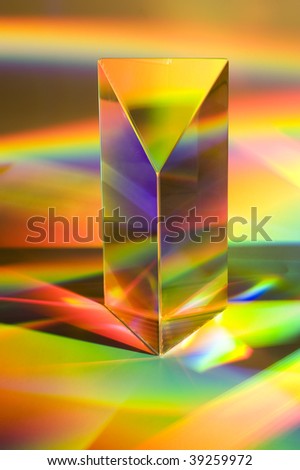 Prism with abstract rainbow efffects.  Vertical format