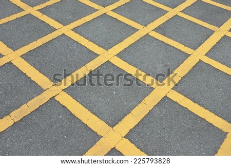 Road asphalt  texture with  lines yellow  pattern  No parking