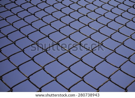 Steel Wire Mesh Fence And Blue Sky