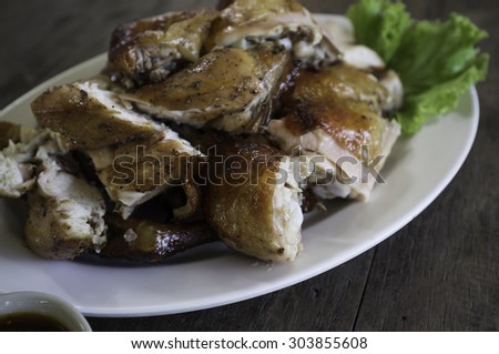 Grilled chicken on plate