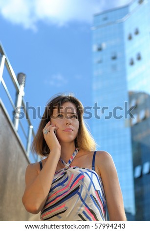 Student girl on phone