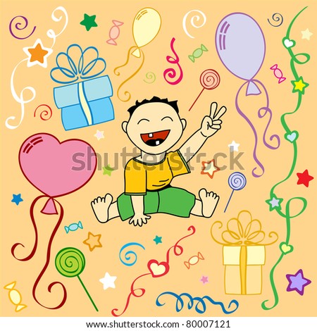 Baby's birthday. Holiday texture in vector