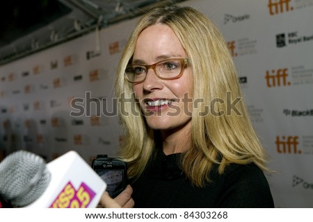 TORONTO, CANADA - SEPTEMBER 8, 2011: Actress Elisabeth Shue arrives at the gala screening of the documentary \