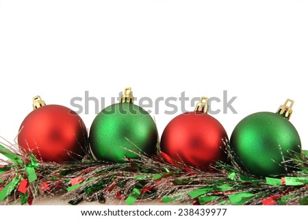 Red and Green Christmas Ornament isolated on White Background