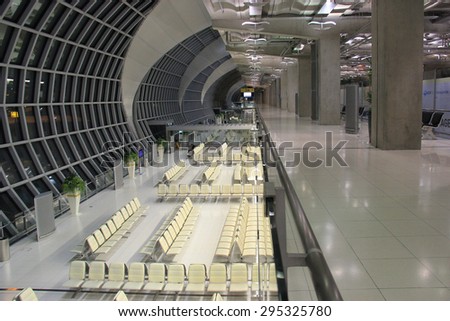 Bangkok, Thailand - May 12, 2015: Suvarnabhumi Airport is the tenth busiest airport in the world, sixth busiest airport in Asia and the busiest in the country.