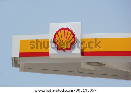 Los Angeles, California - June 2, 2015: Royal Dutch Shell Plc or Shell is an Anglo-Dutch multinational oil and gas company. It is the fourth largest company in the world in term of revenue in 2014.