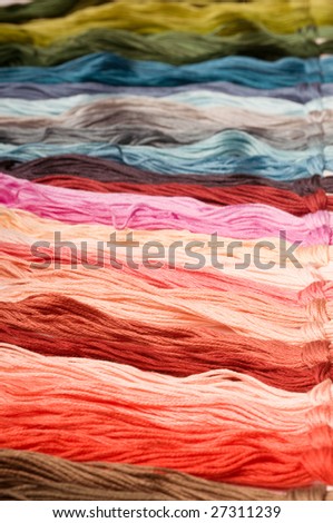 Embroidery thread in different colors
