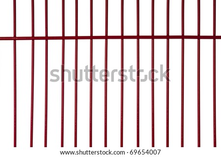 Red metal bars with white background