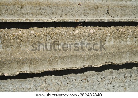Stock of concrete beams. Construction materials