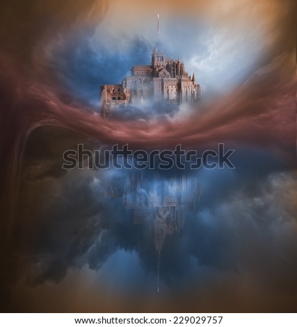Colorful, Danger, Dark Clouds - chromatic Variation with Mont Saint Michel