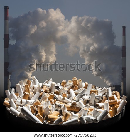 Cigarette smoke damages lungs - stop smoking!