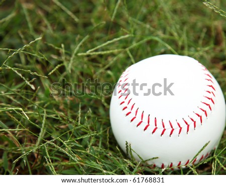 Closeup Of Softball In Grass