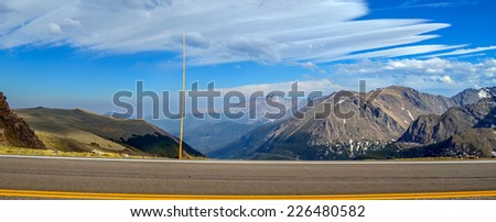 Trail Ridge Road in Rocky mountains national park, Colorado. Highest elevation paved road in any national park in the US.