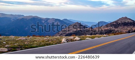 Trail Ridge Road in Rocky mountains national park, Colorado. Highest elevation paved road in any national park in the US.