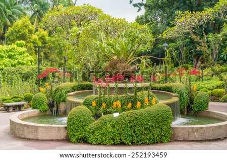 SINGAPORE, SINGAPORE - JANUARY 23: National Orchid garden in Singapore on JAN 23, 2015. It is located in the Singapore Botanic Gardens, and has about 60,000 orchid plants - consisting of 400 species.